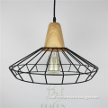 Vintage Industrial DIY Metal Ceiling Lamp Light Pendant Lighting Wooden Head NEW